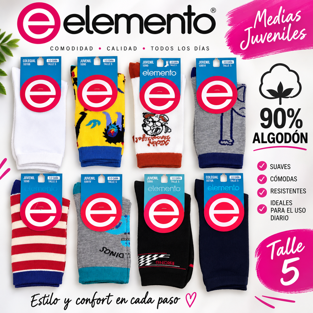 MEDIAS DE ALGODON ADULTO DESDE 34 (elemento)