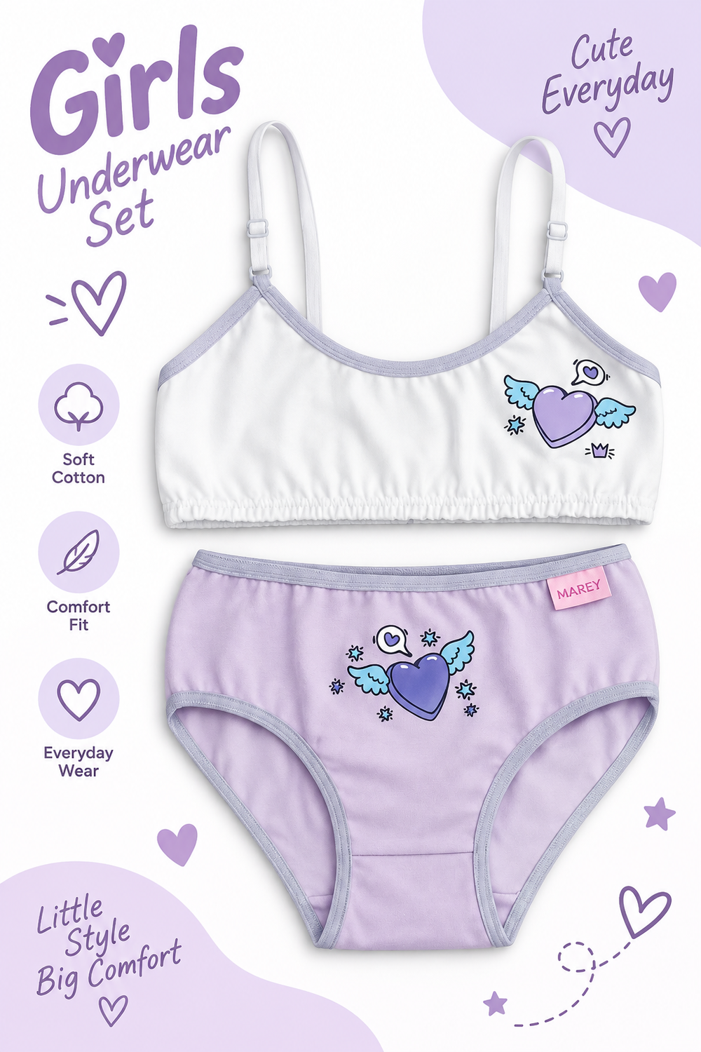 CONJUNTOS ROPA INTERIOR NIÑA "MAREY"